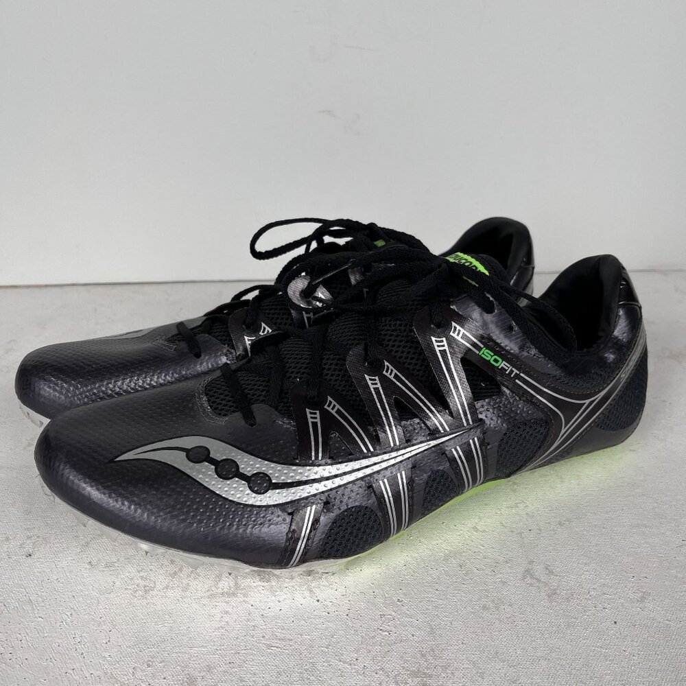 NWOB Saucony Showdown Mens Track Spikes Shoes Men's 12.5 Grey‎ & Silver